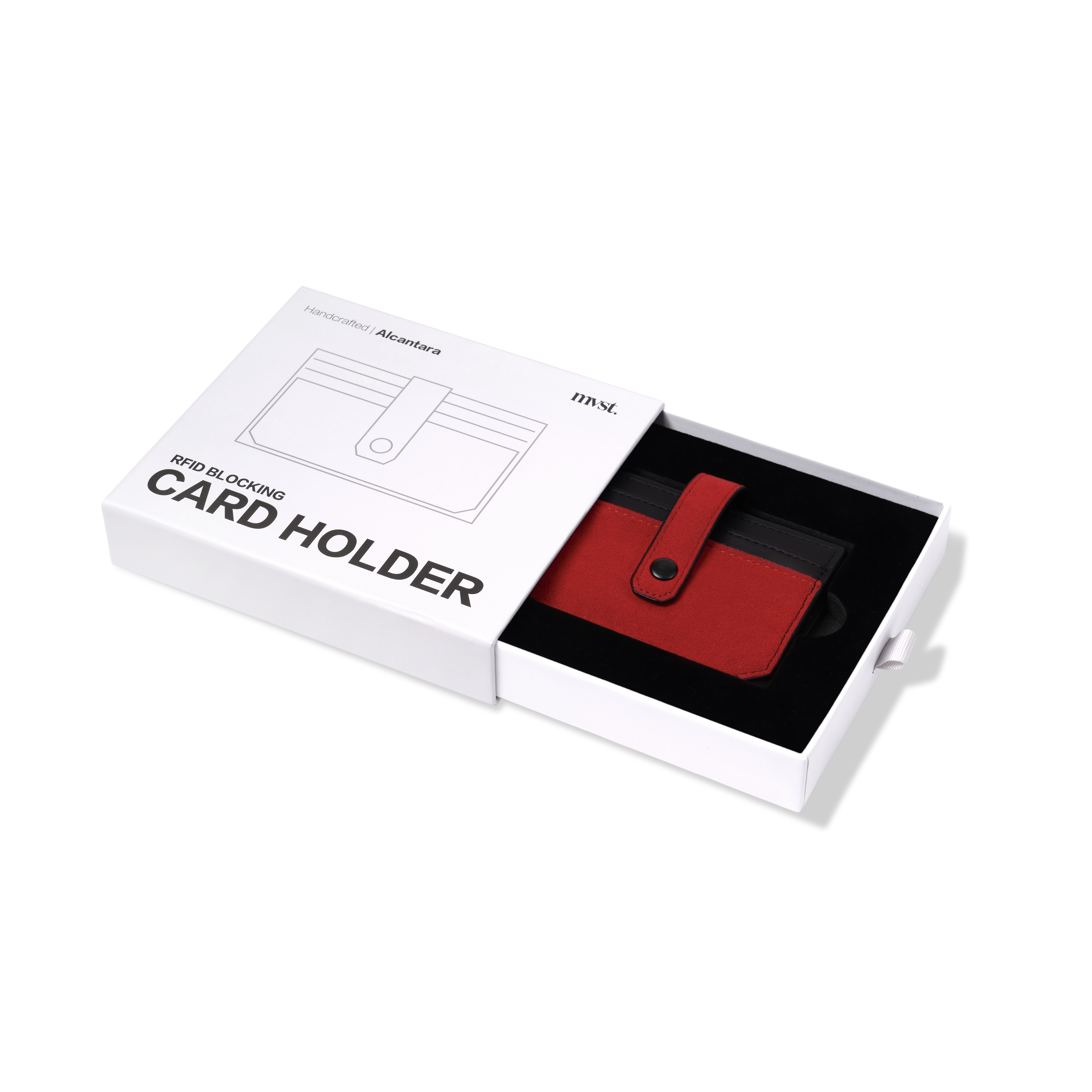 RFID-Blocking Alcantara Slim Wallet Trendportss#color_red