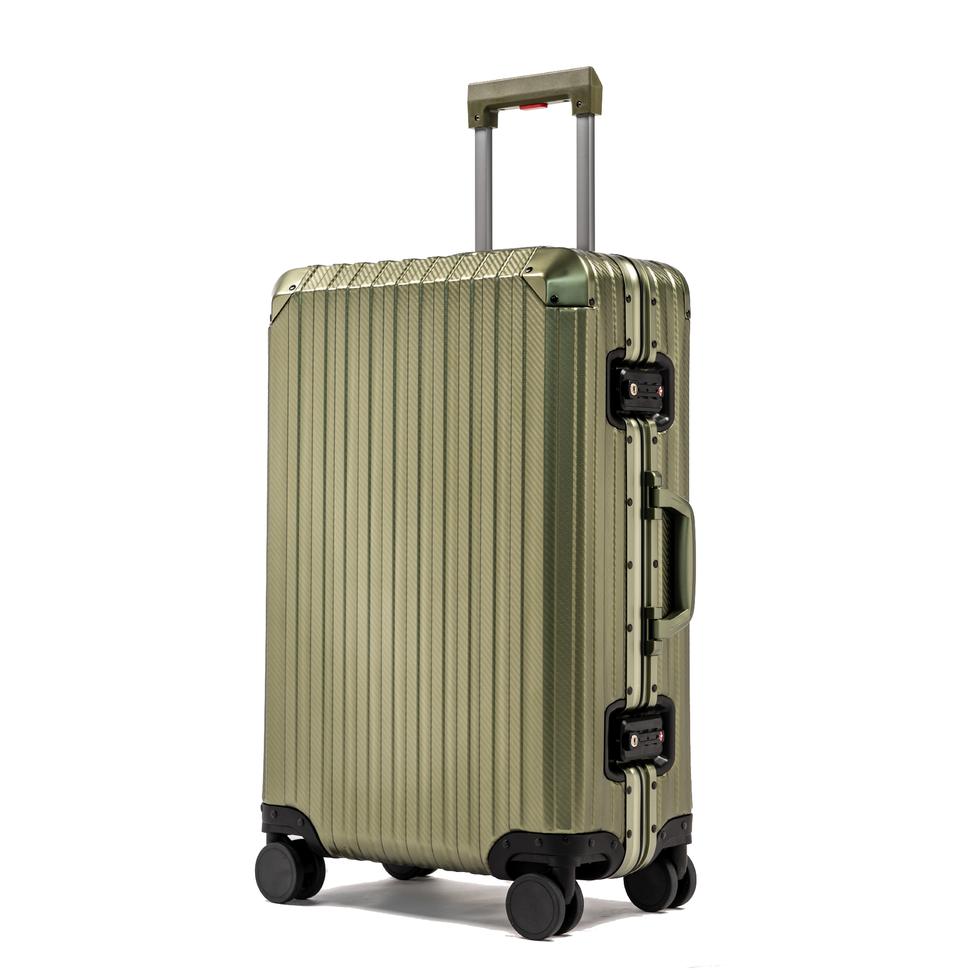 TREK Aluminum Suitcase Army Green Trendportss