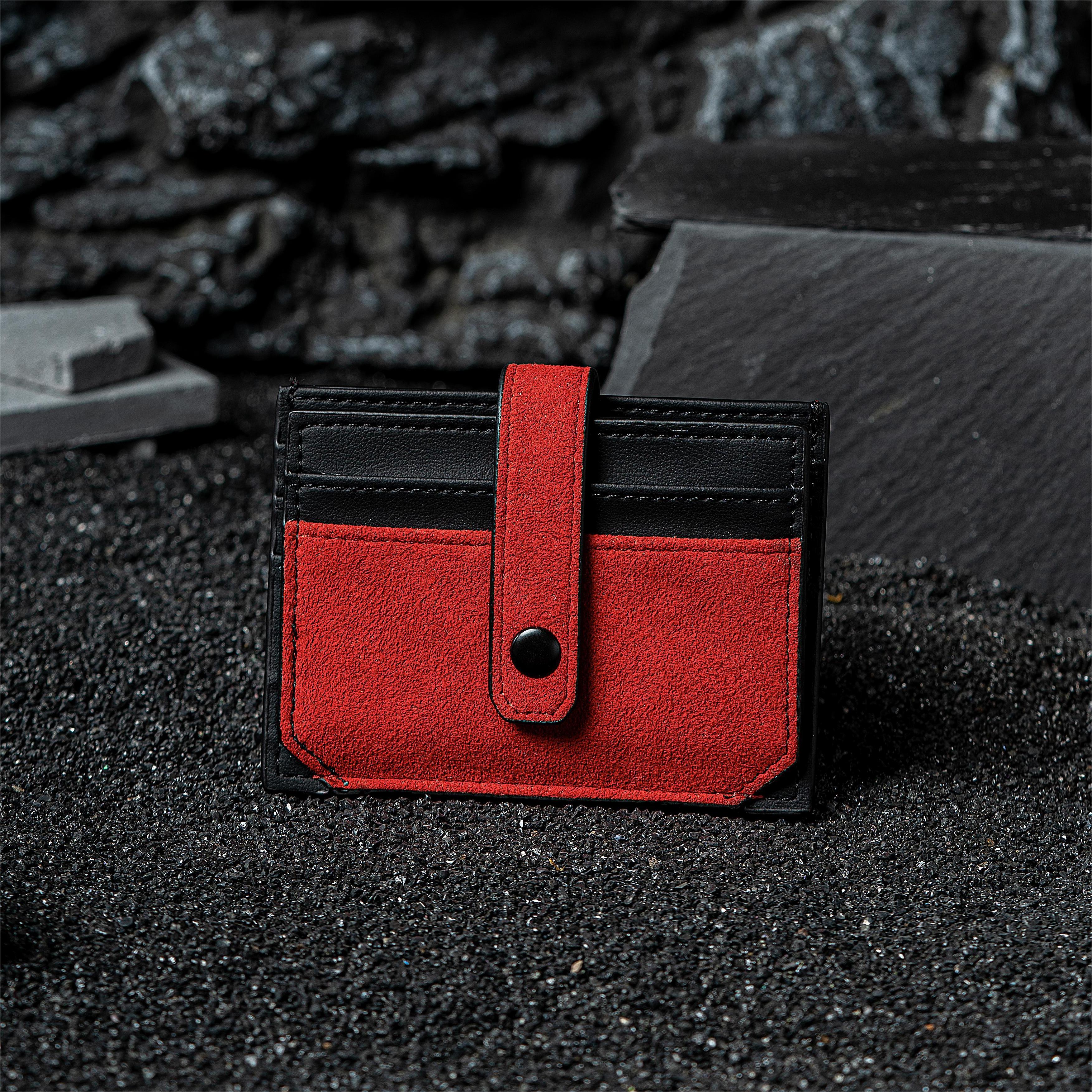 RFID-Blocking Alcantara Slim Wallet Trendportss#color_red