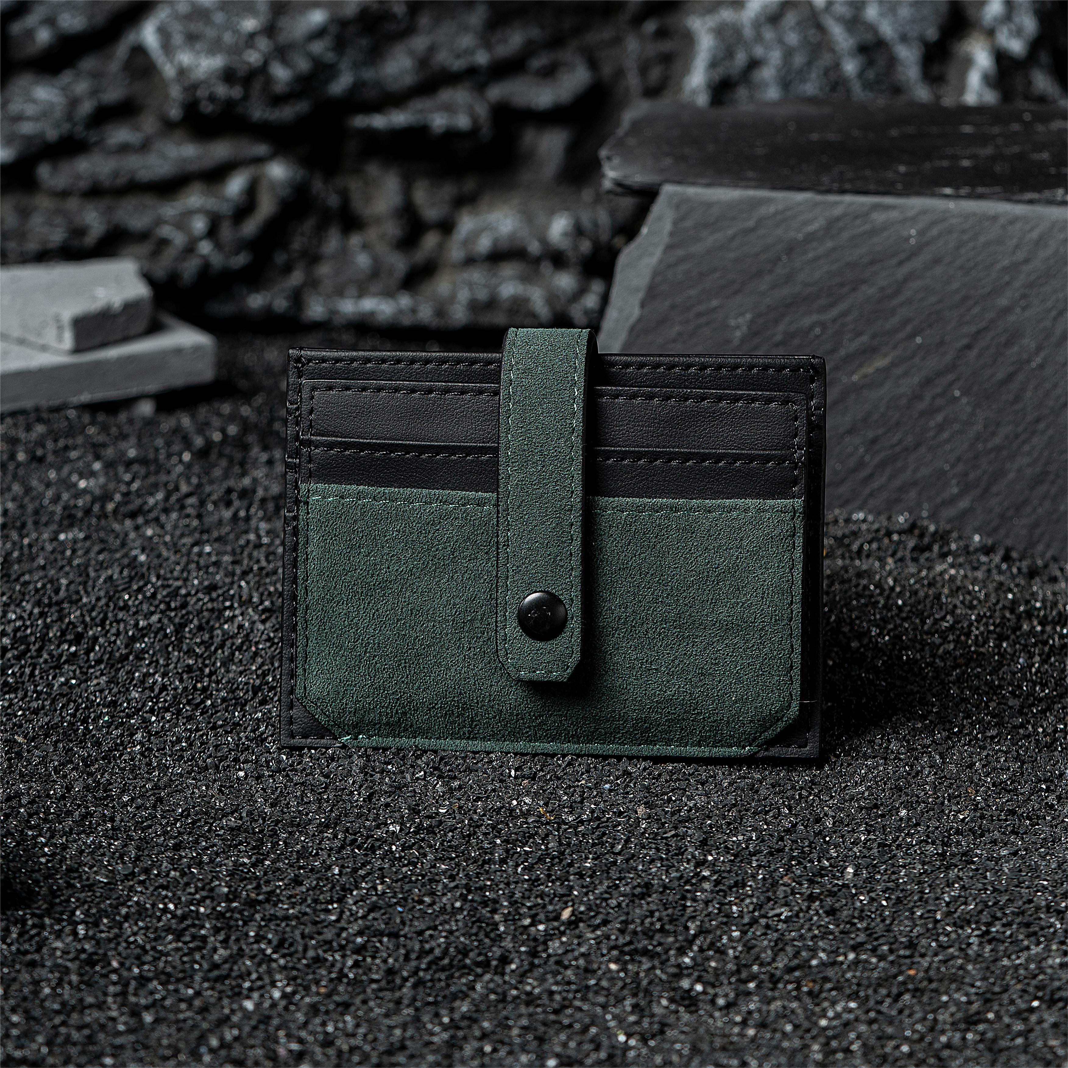 RFID-Blocking Alcantara Slim Wallet Trendportss#color_green