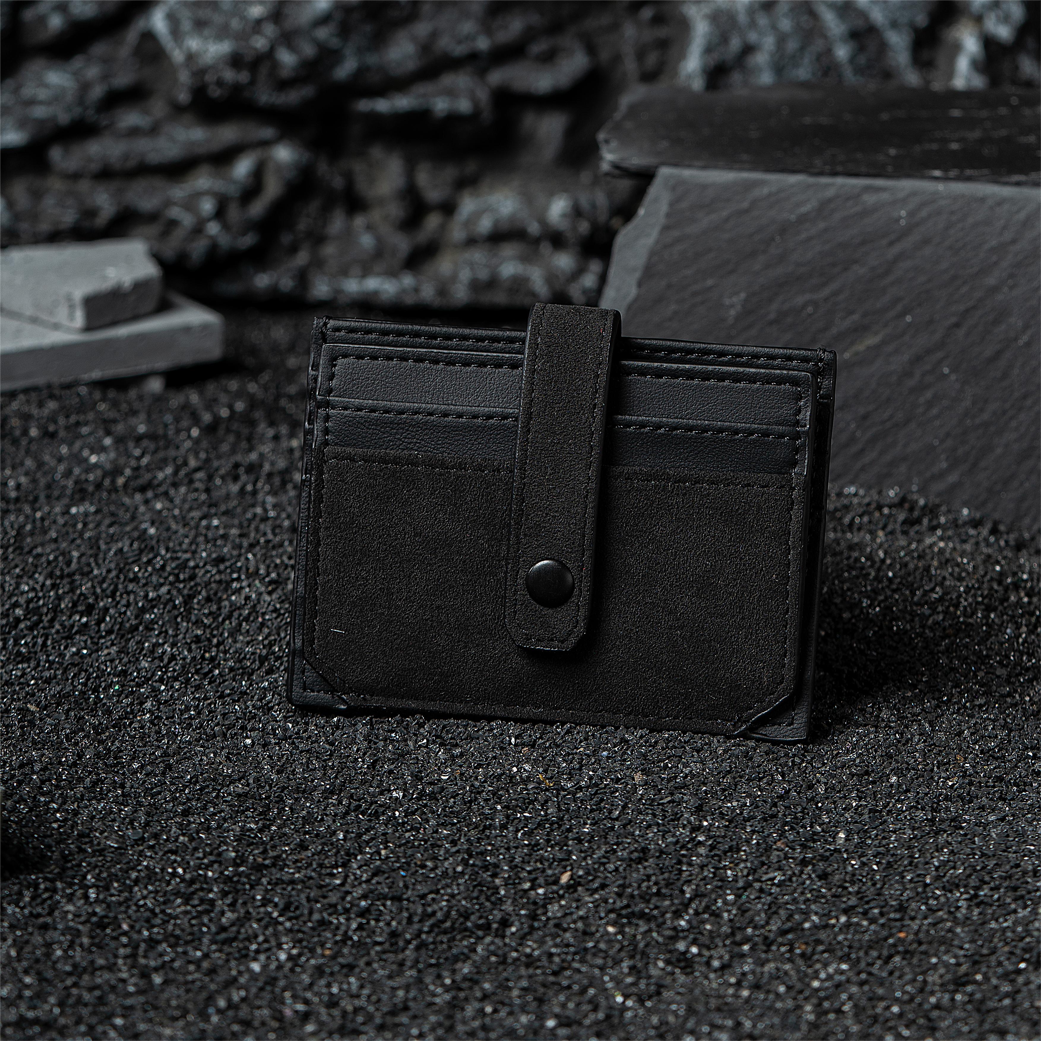 RFID-Blocking Alcantara Slim Wallet Trendportss#color_black