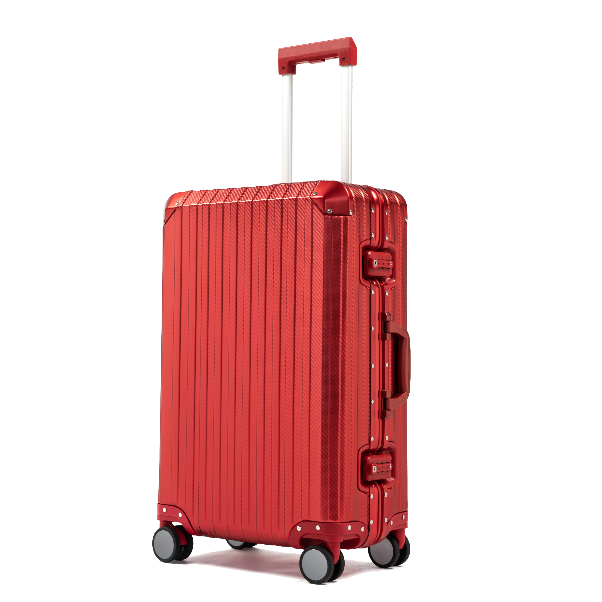 TREK Aluminum Suitcase Red Trendportss