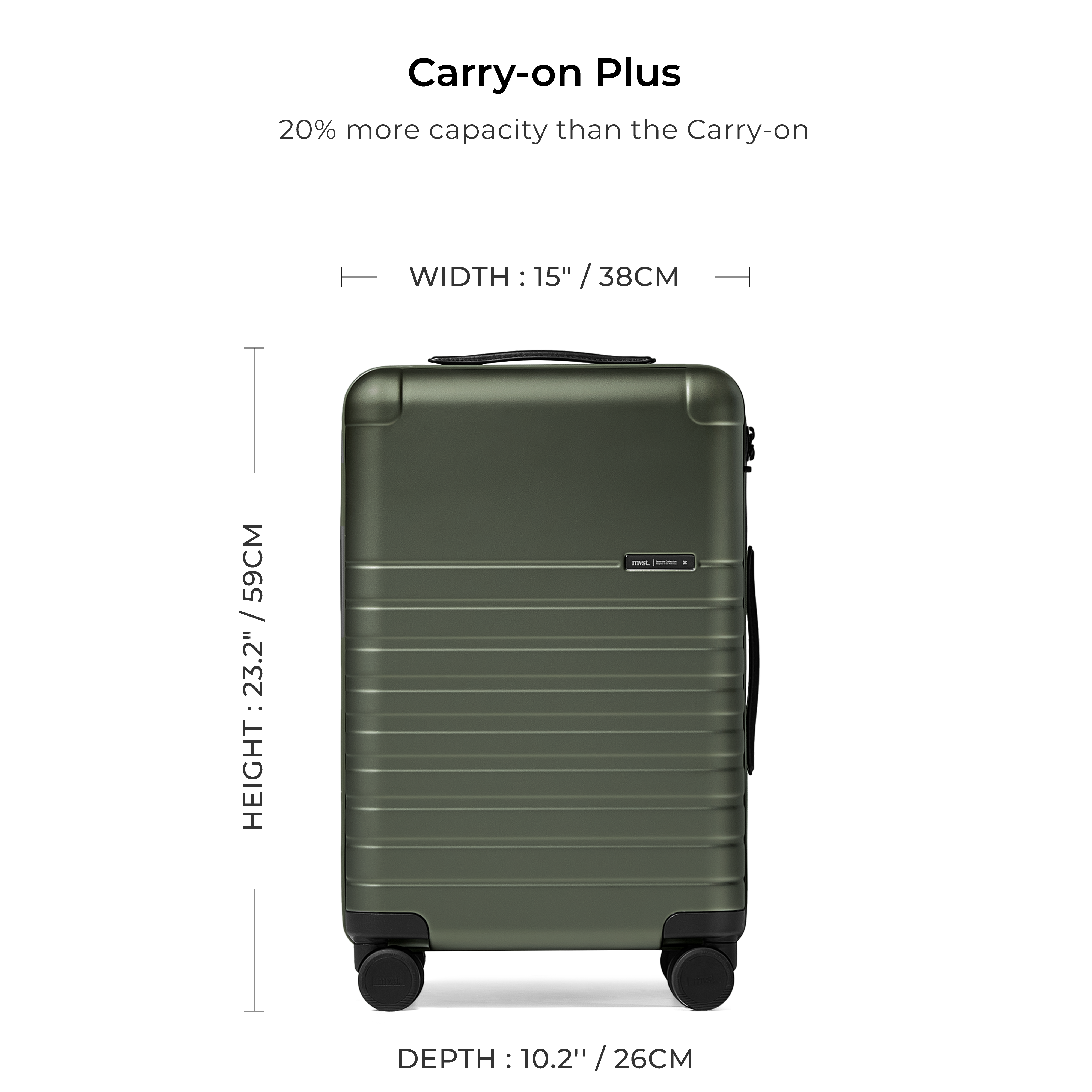 Essential Collection Suitcase Dark Olive Metallic Trendportss#size_Carry-On Plus