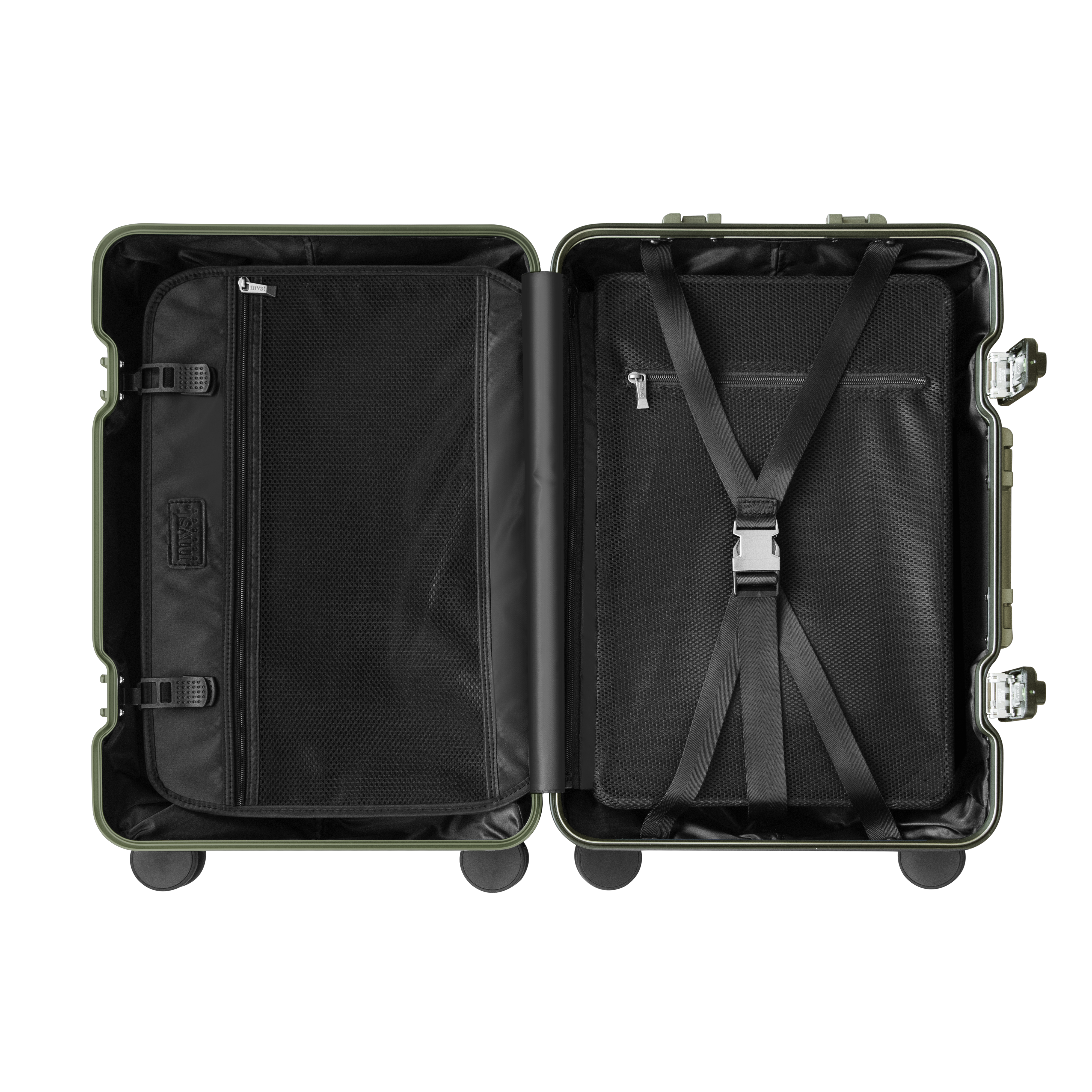 TREK Aluminum Suitcase Army Green Trendportss